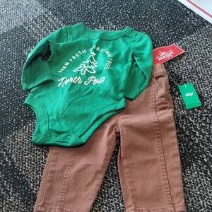 dip Green and Brown Kids Matching Set